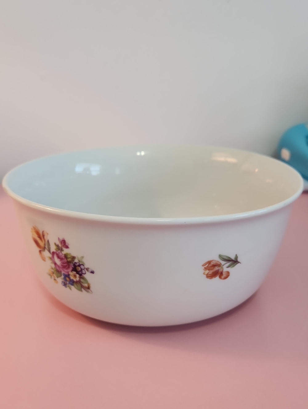 Vintage Kahla Tonika German Floral Ceramic Serving Bowl 8" Cottagecore